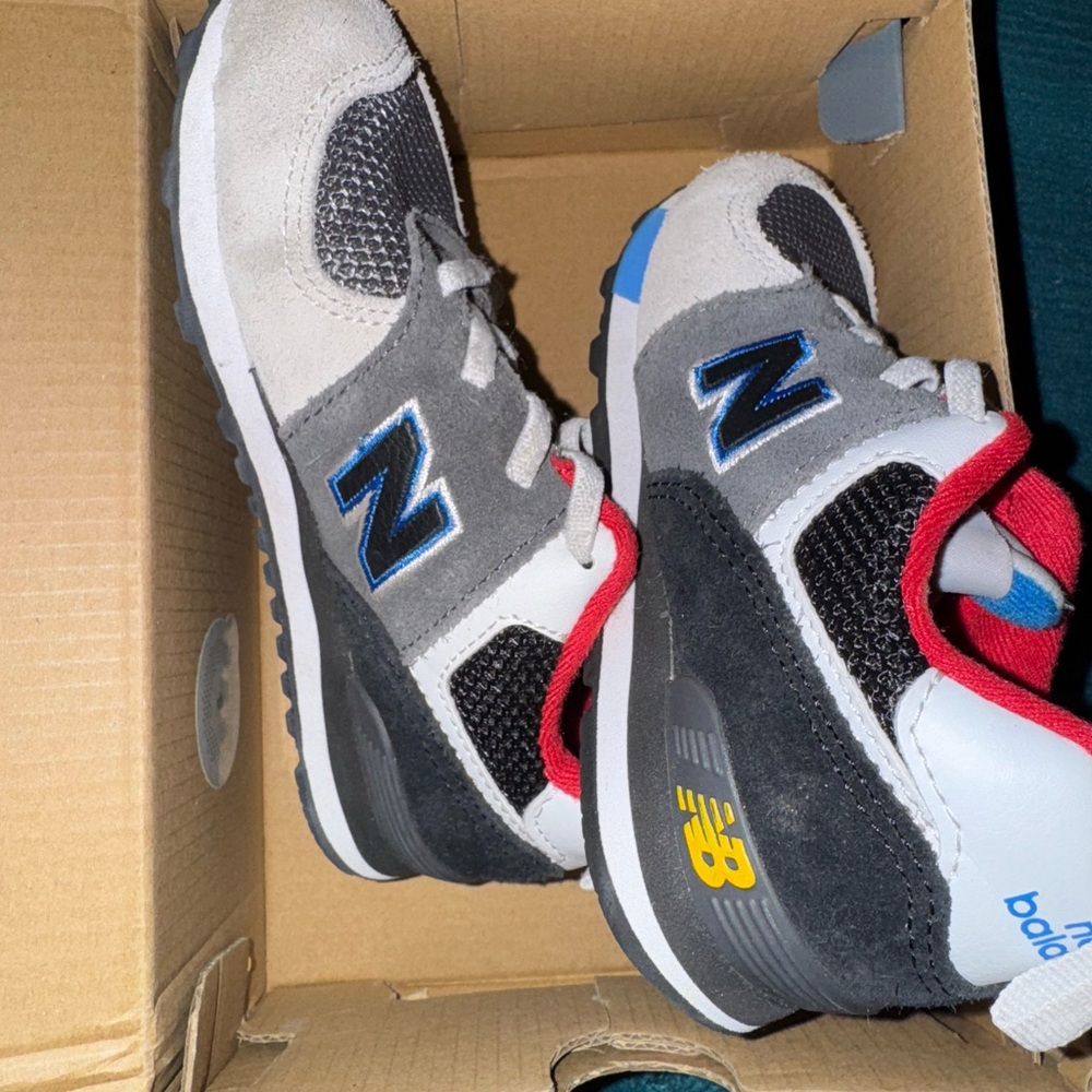 New Balance Kids' Gray and Black Sneakers
